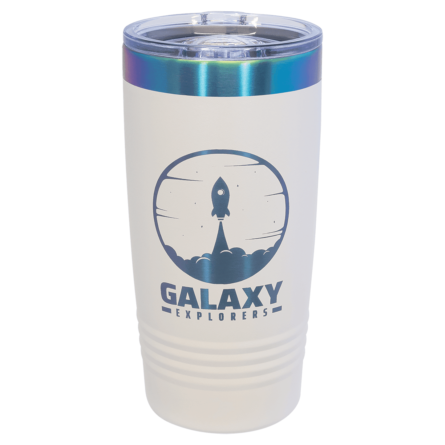 White/Prism ION-Plated Ringneck Tumbler with Slider Lid 20oz - Etchlahoma