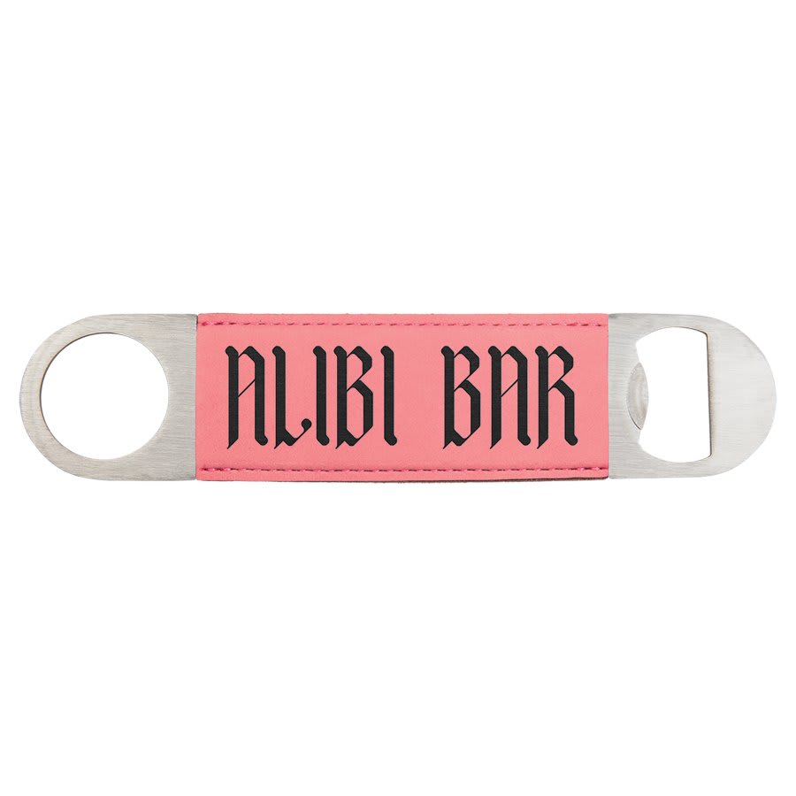 Custom laser engraved leather bottle openers