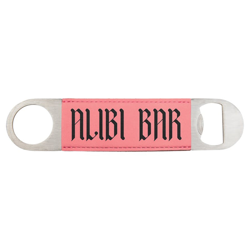 Custom laser engraved leather bottle openers