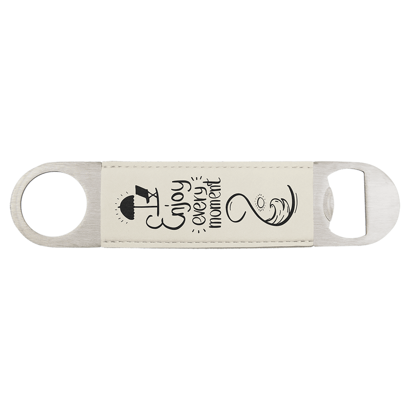Custom laser engraved leather bottle openers