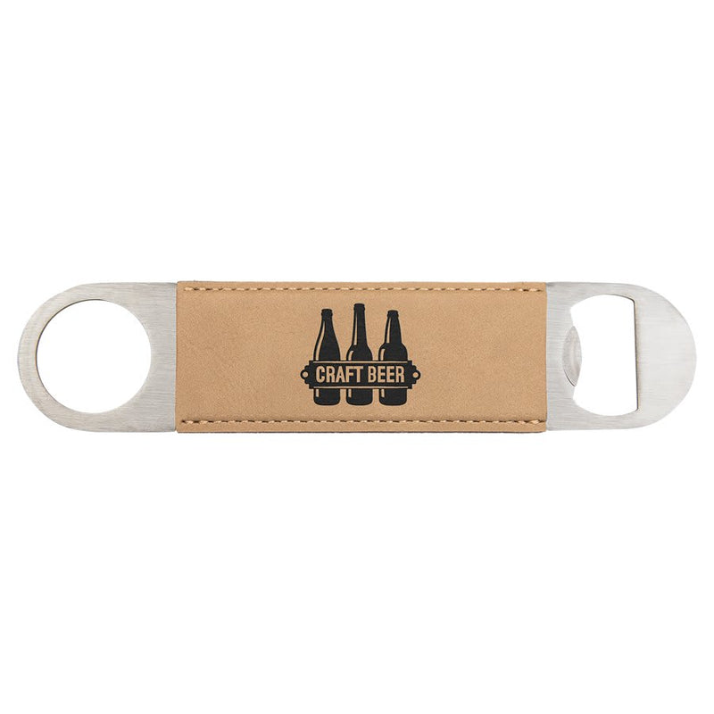 Custom laser engraved leather bottle openers
