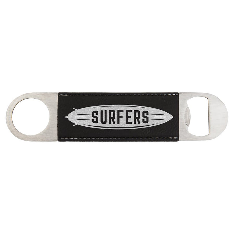 Custom laser engraved leather bottle openers