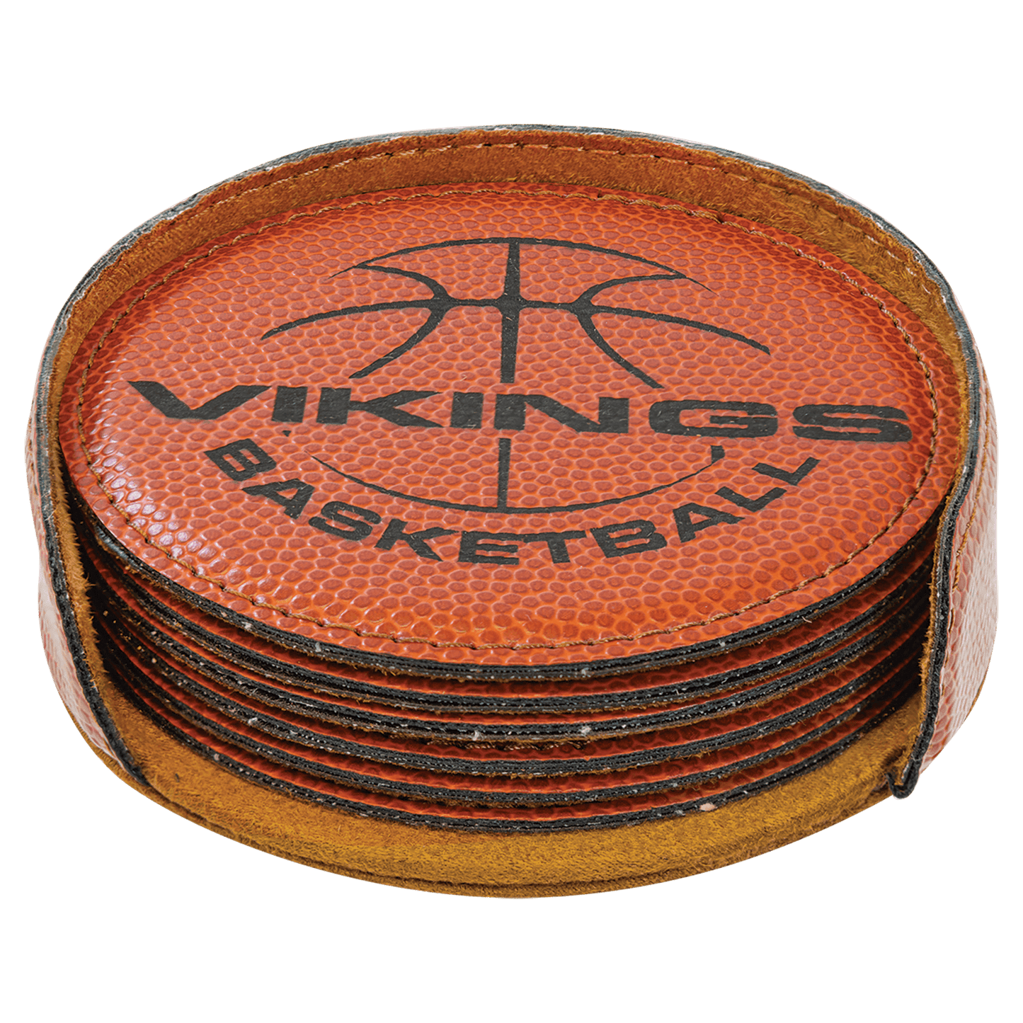 Basketball Round Coaster Leatherette 6 set