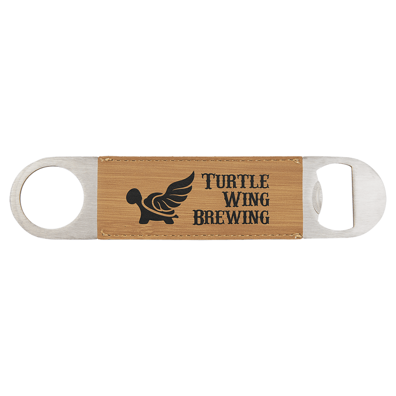 Custom laser engraved leather bottle openers