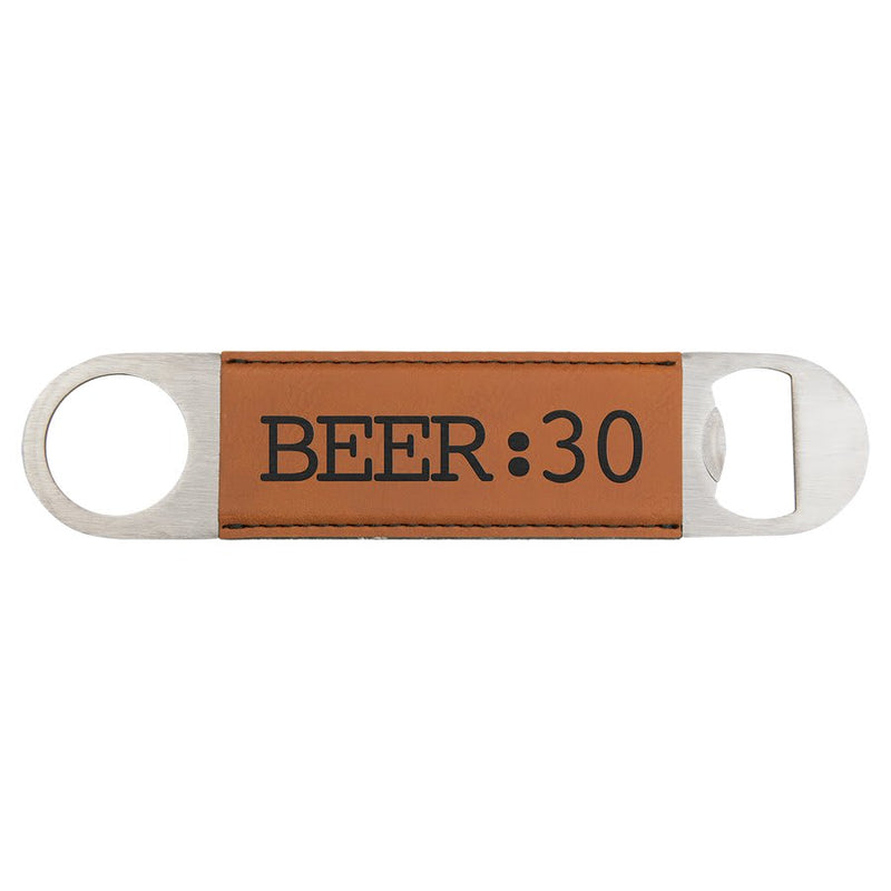 Custom laser engraved leather bottle openers