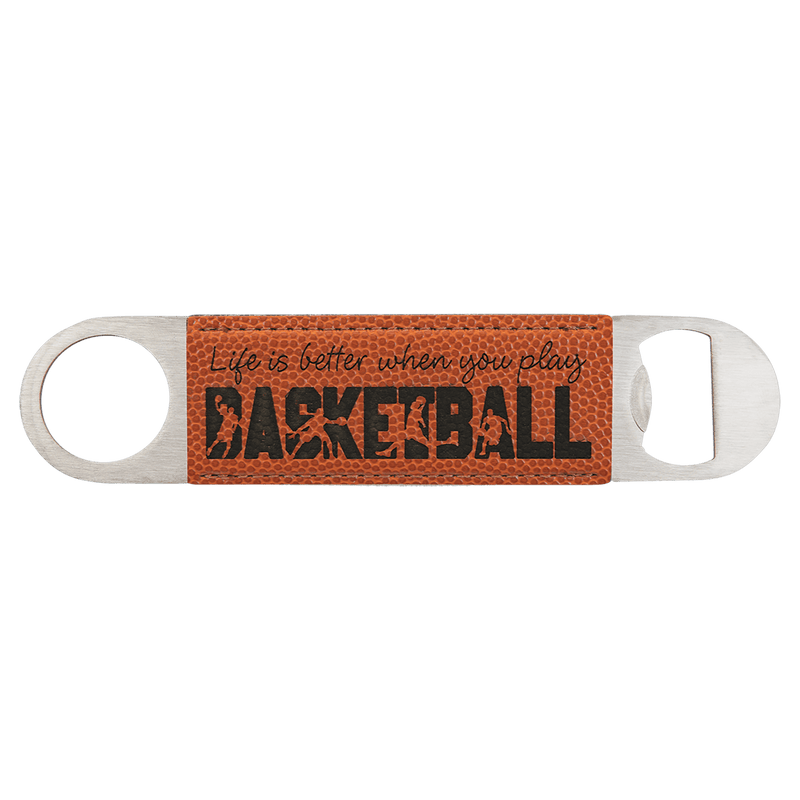 Custom laser engraved leather bottle openers