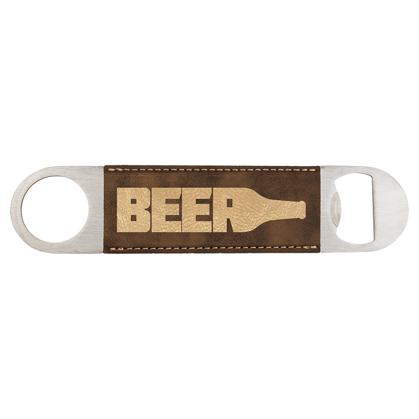 Custom laser engraved leather bottle openers