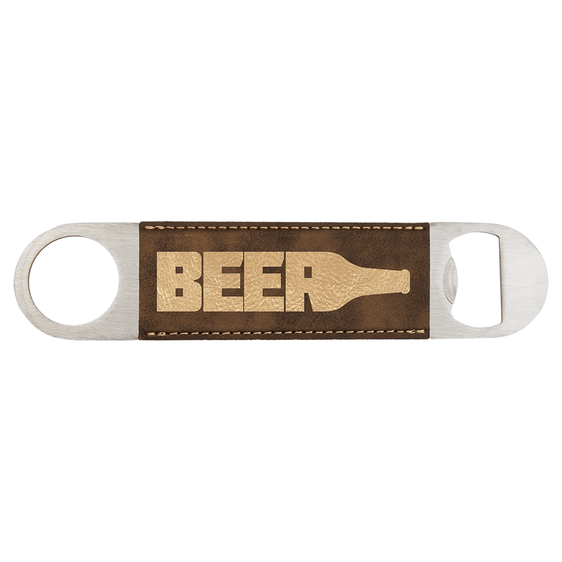 Custom laser engraved leather bottle openers