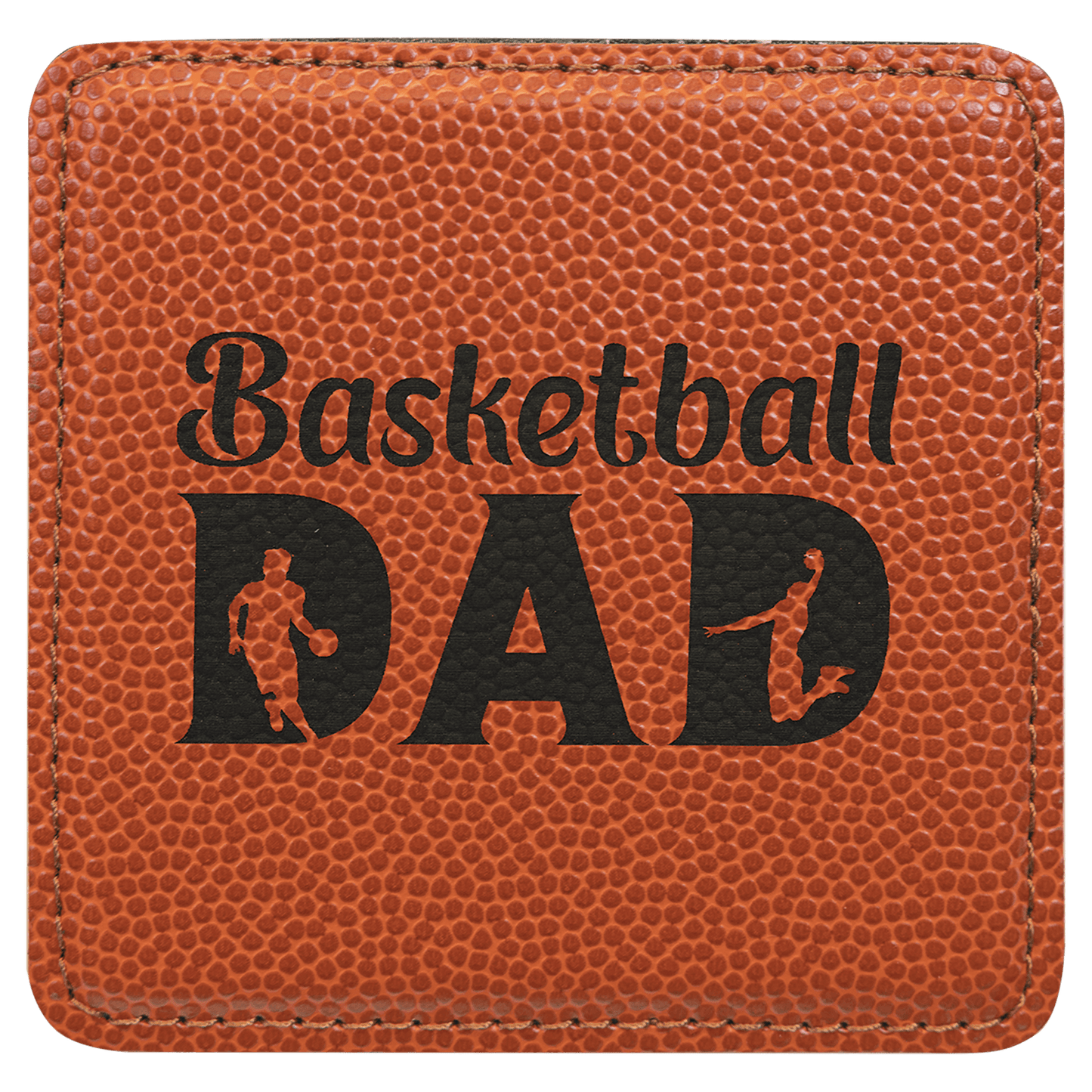 Square Basketball Leatherette Coaster 4"x4"