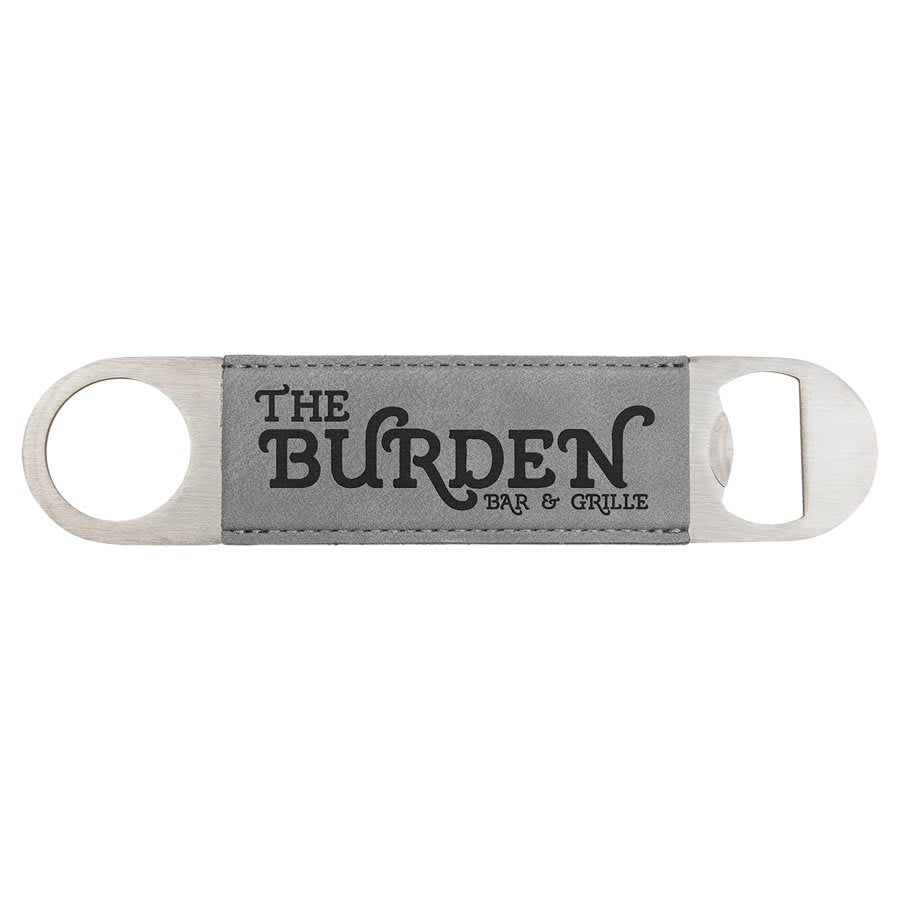 Custom laser engraved leather bottle openers