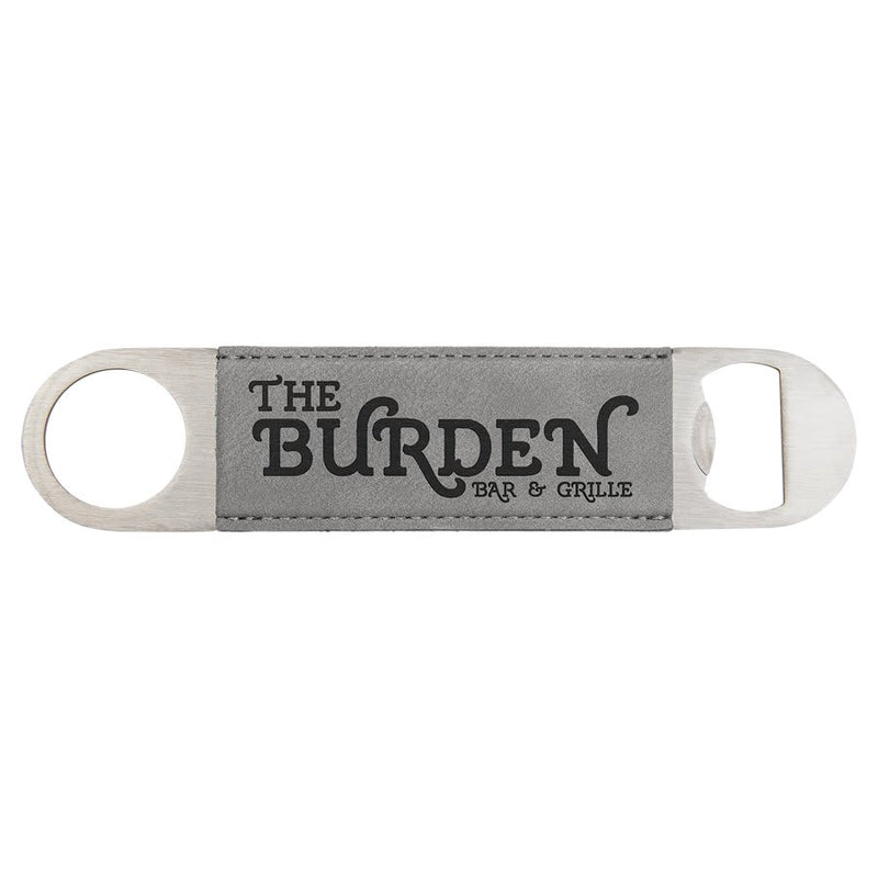 Custom laser engraved leather bottle openers