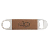 Custom laser engraved leather bottle openers