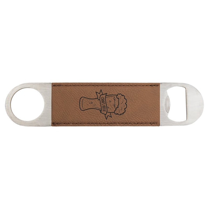 Custom laser engraved leather bottle openers