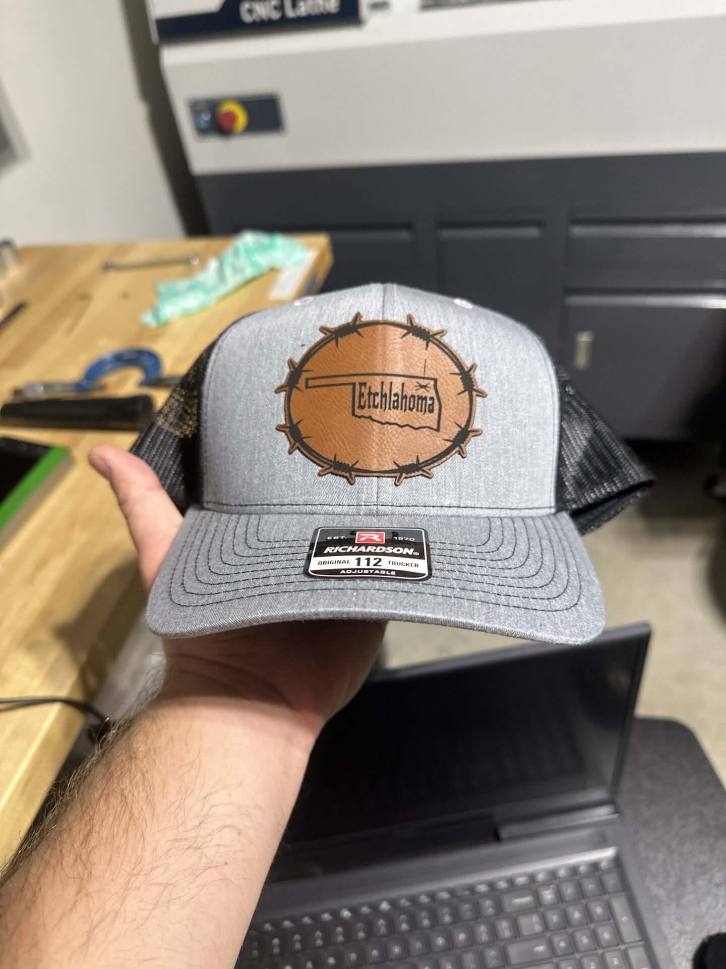 Richardson 112 Hat w/ leather patch or cut out design - Etchlahoma