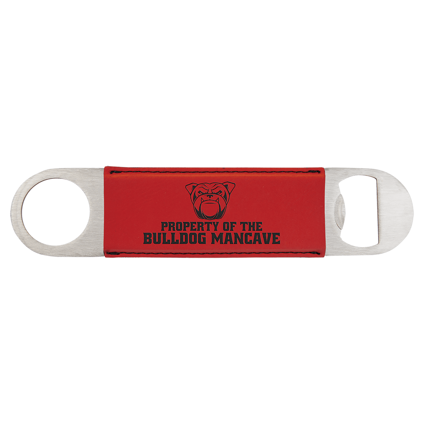 Custom laser engraved leather bottle openers