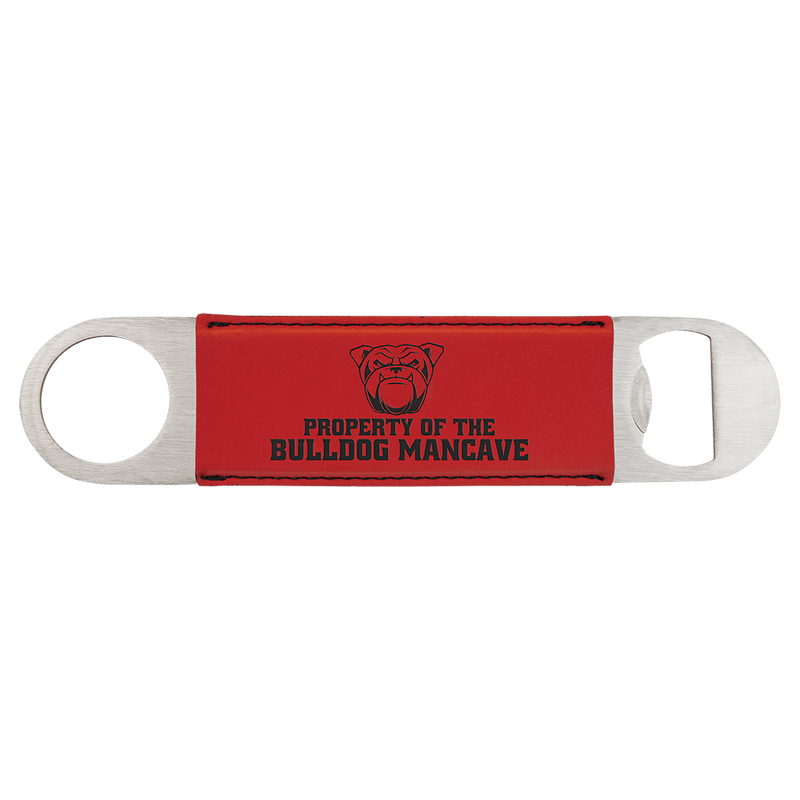 Custom laser engraved leather bottle openers