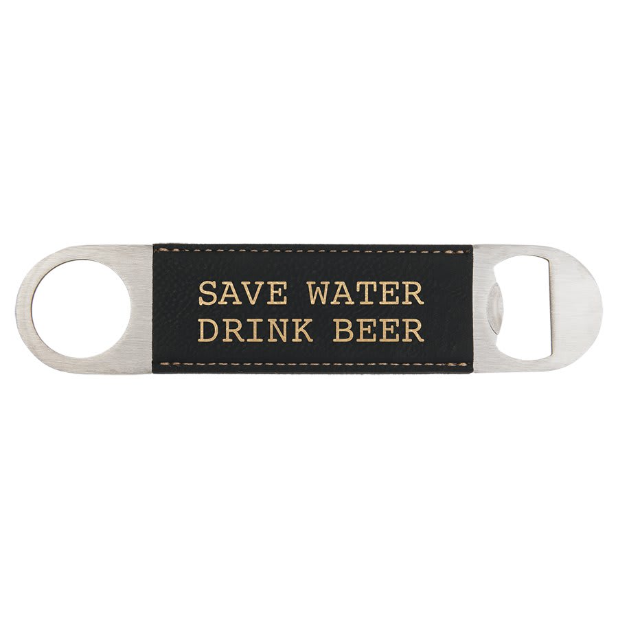 Custom laser engraved leather bottle openers