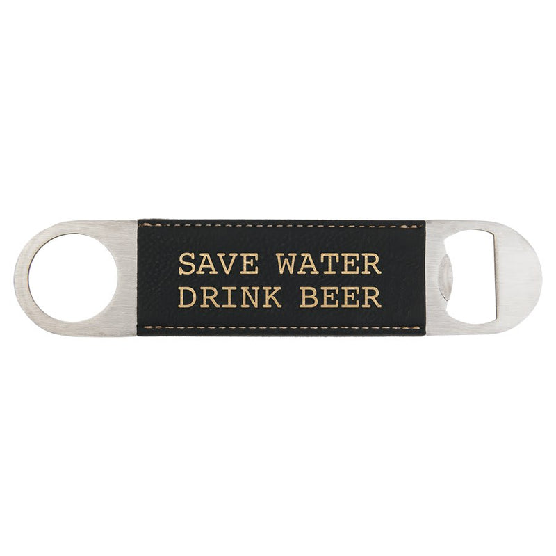 Custom laser engraved leather bottle openers