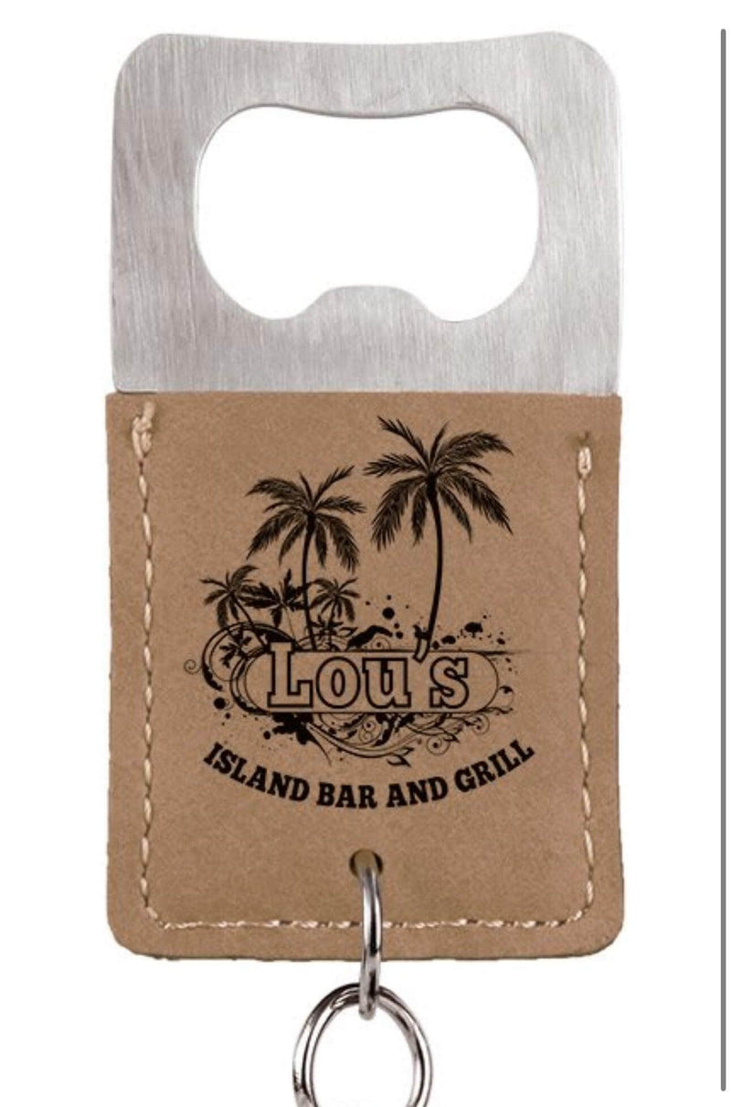 Bottle Opener Rectangle Leatherette - Etchlahoma