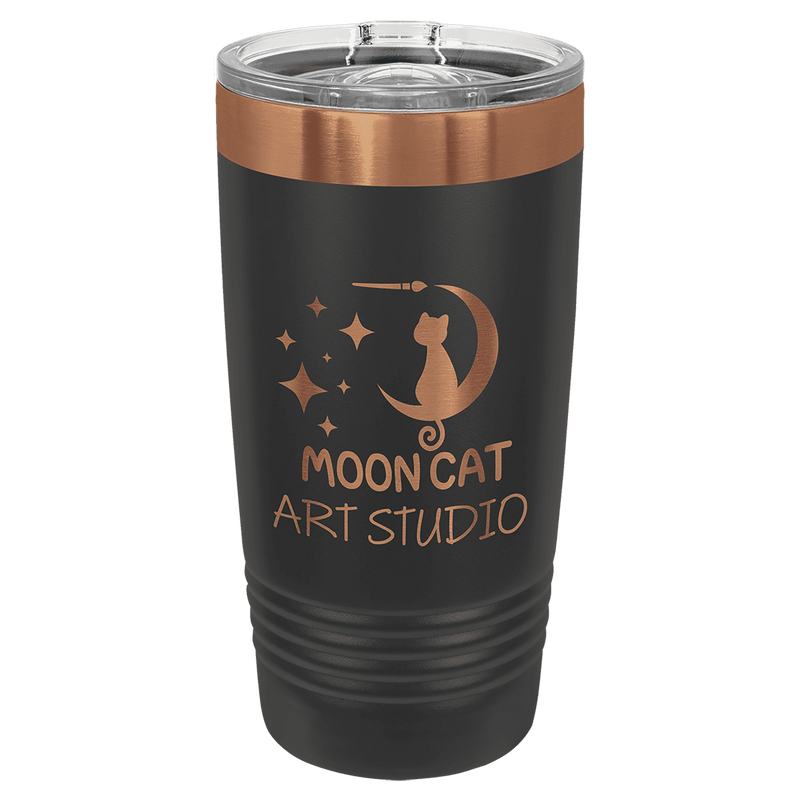 Black/Rose Gold ION-Plated Ringneck Tumbler with Slider Lid 20oz - Etchlahoma