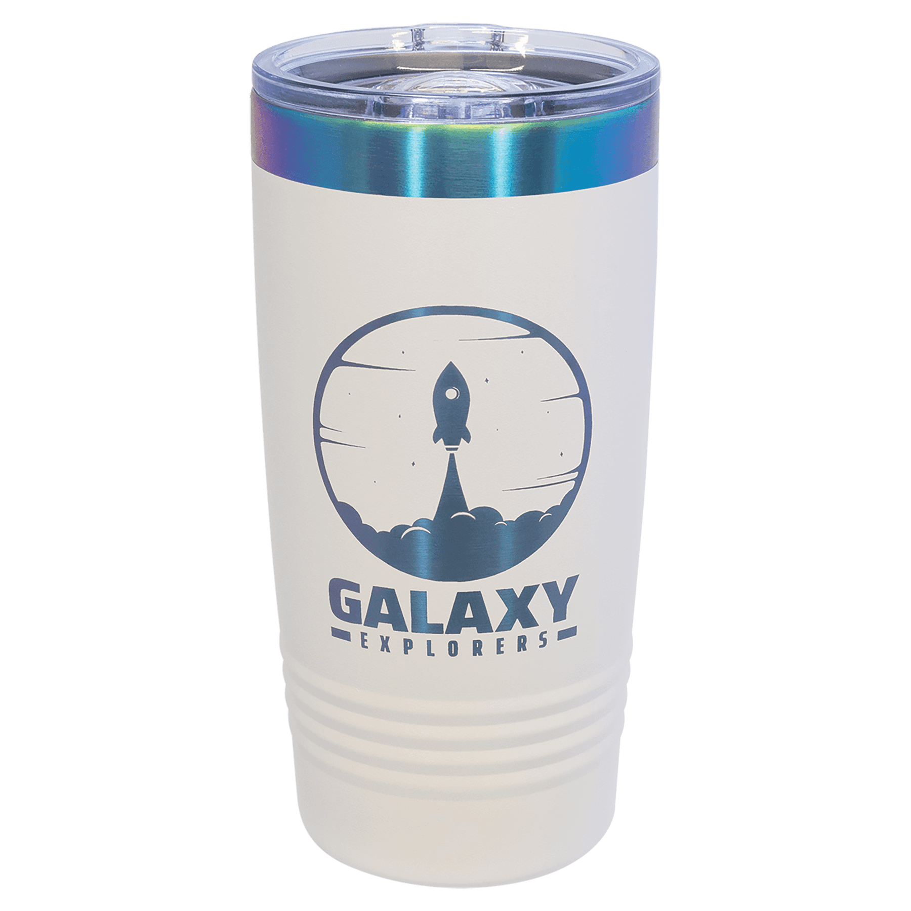White/Prism ION-Plated Ringneck Tumbler with Slider Lid 20oz - Etchlahoma