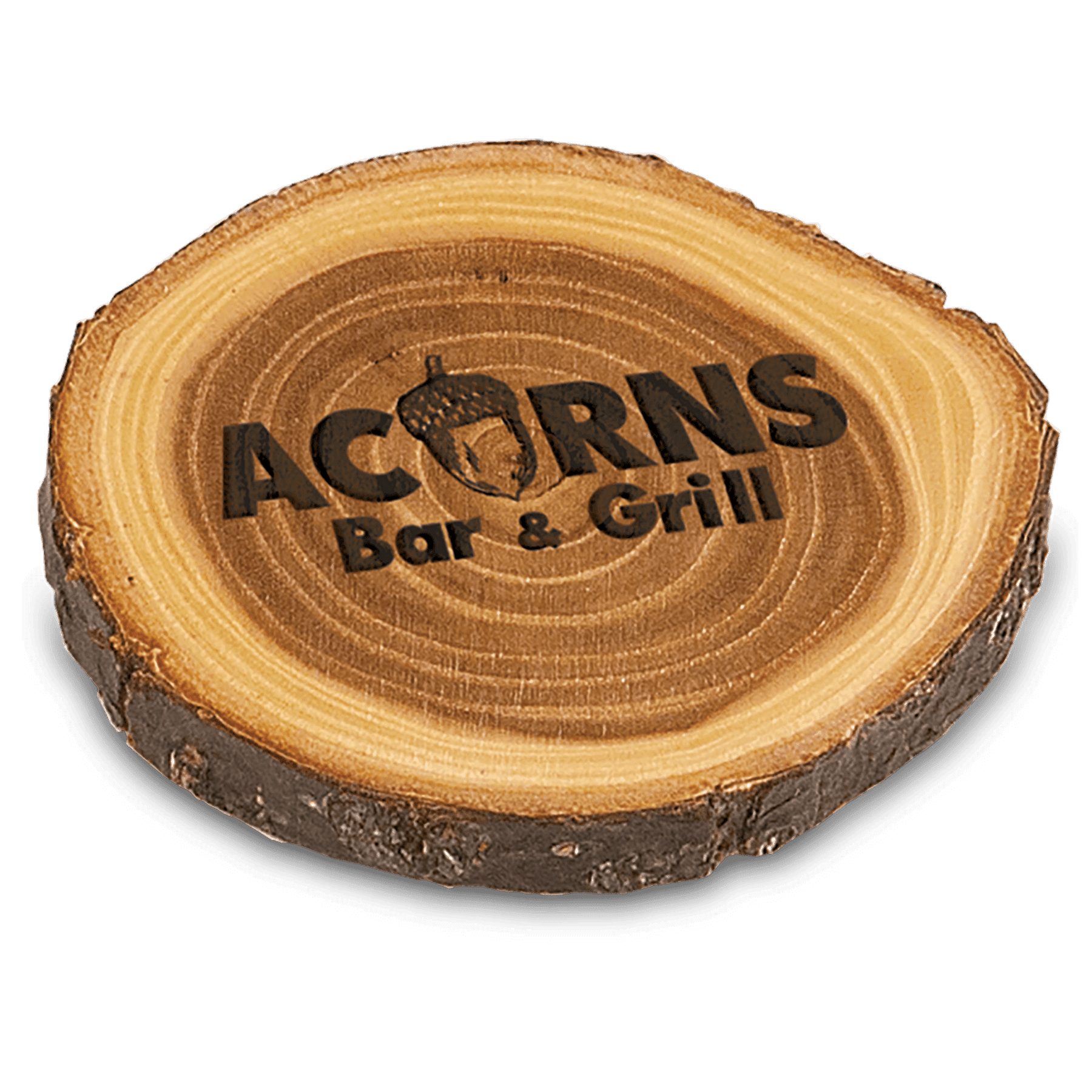 Old West Log Elmwood Coaster 4" - Etchlahoma