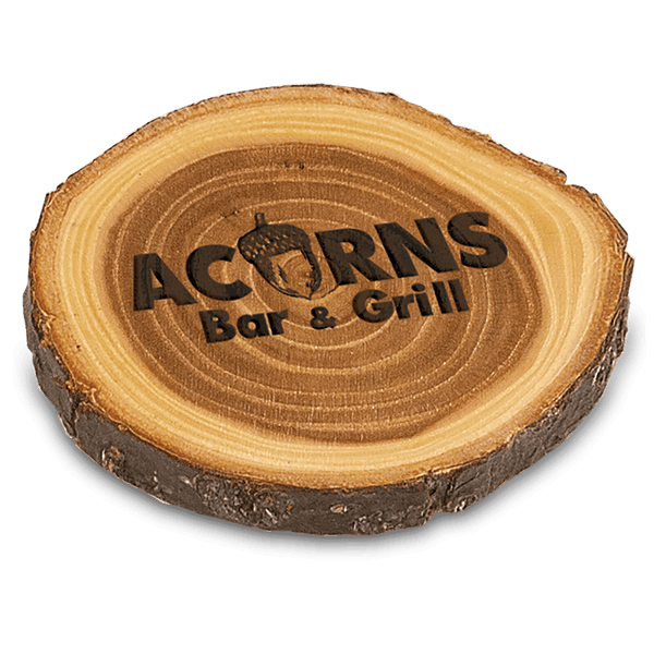 Old West Log Elmwood Coaster 4" - Etchlahoma
