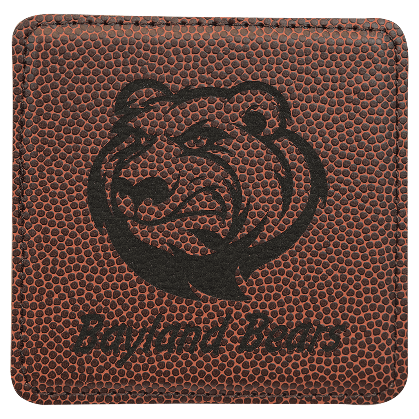 Square Football Leatherette Coaster 4"x4"