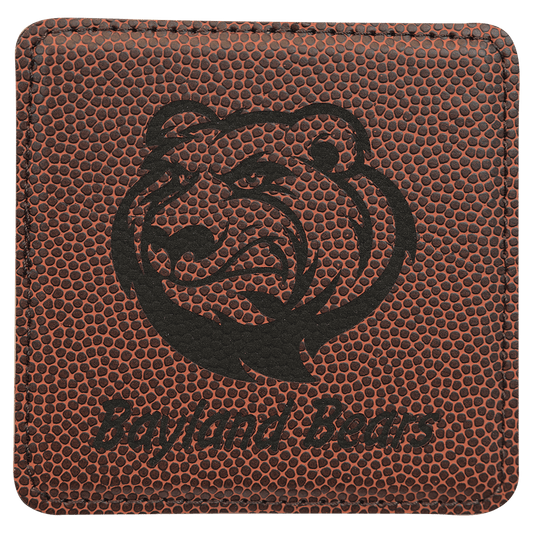 Square Football Leatherette Coaster 4"x4"