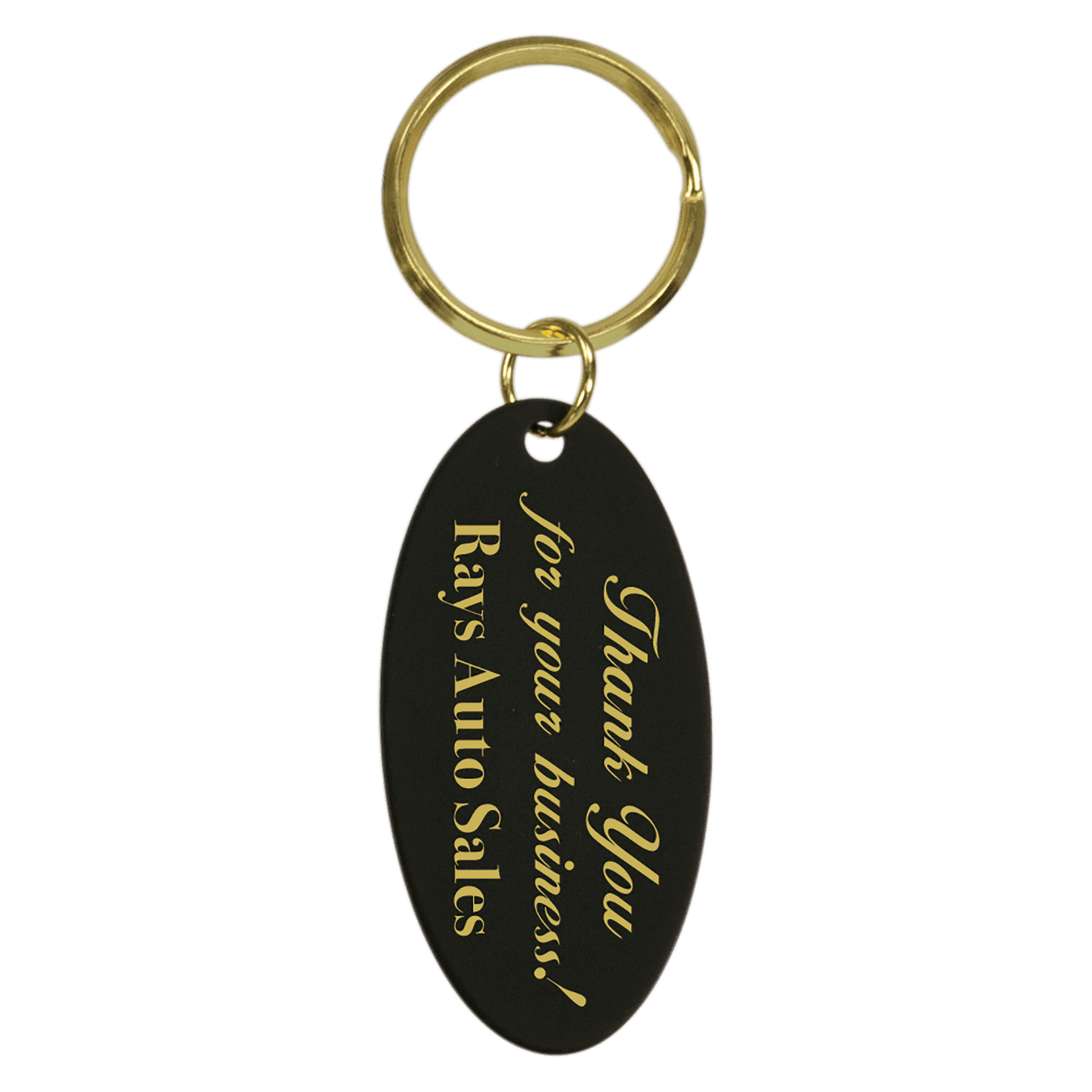 Black Oval Brass Keychain - Etchlahoma