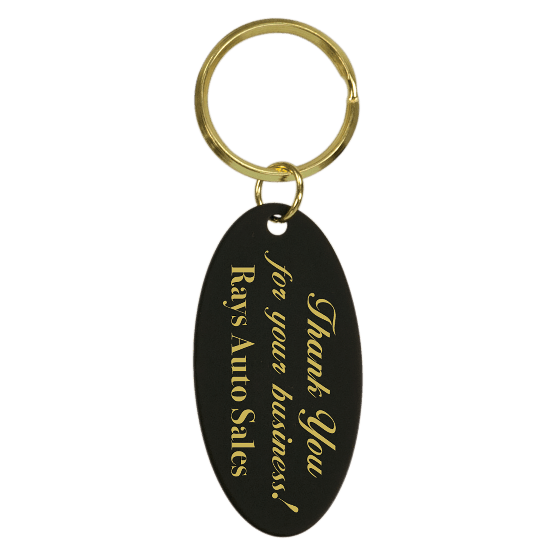 Black Oval Brass Keychain - Etchlahoma