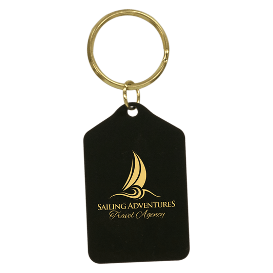 Black Tablet Brass Keychain - Etchlahoma