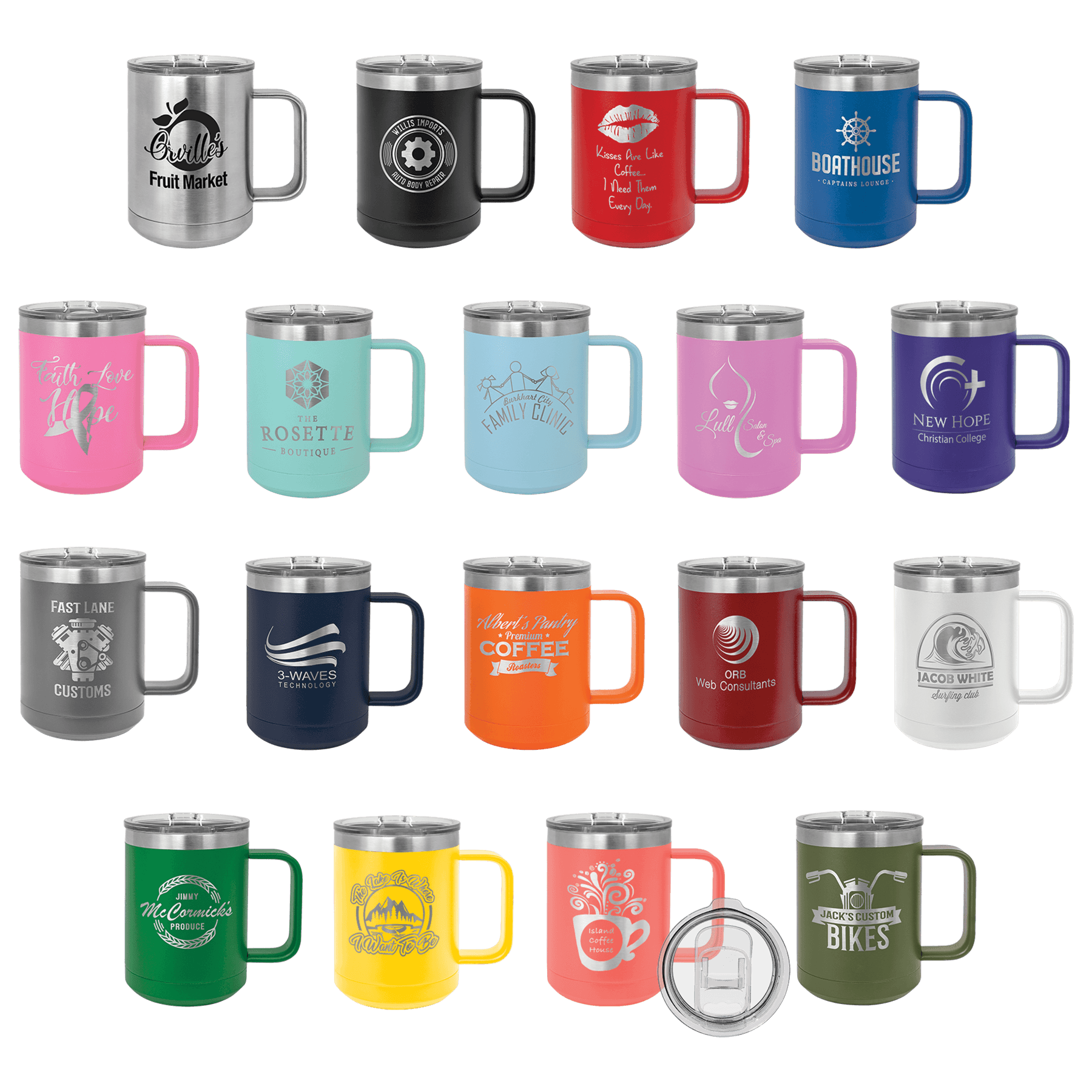 Vacuum Insulated Travel Mug with Slider Lid 15oz - Etchlahoma