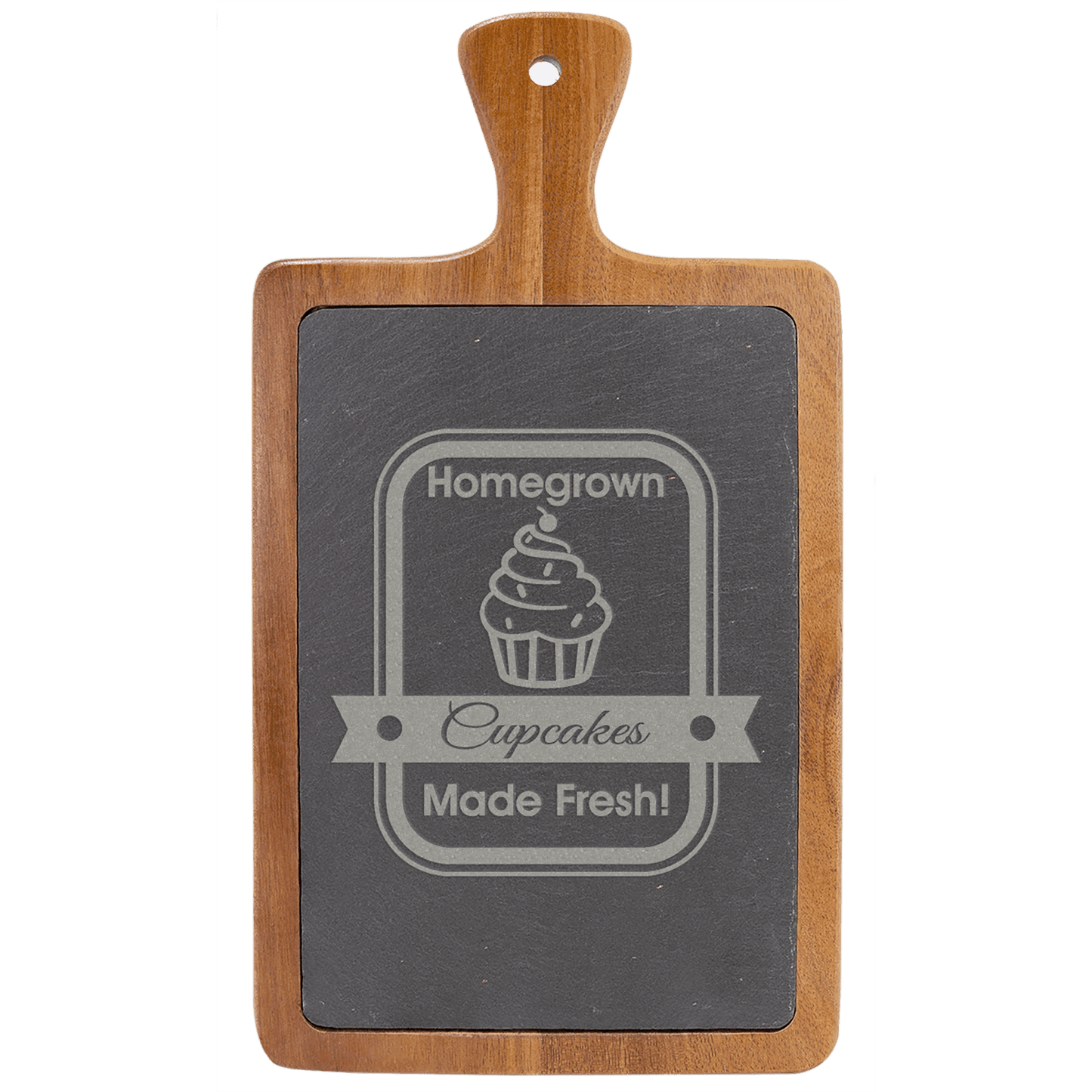 Acacia Wood/Slate Cutting Board - Etchlahoma