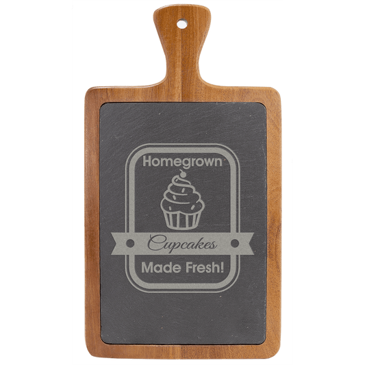 Acacia Wood/Slate Cutting Board - Etchlahoma